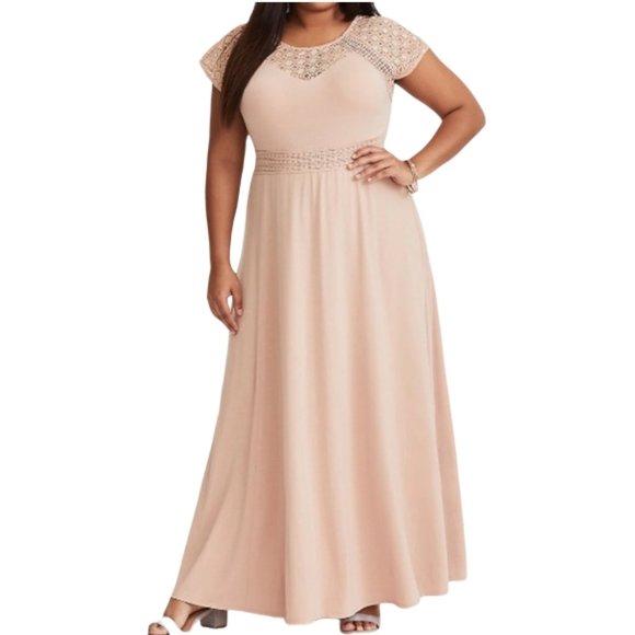 torrid Dresses & Skirts - Torrid Blush Crochet Maxi Dress